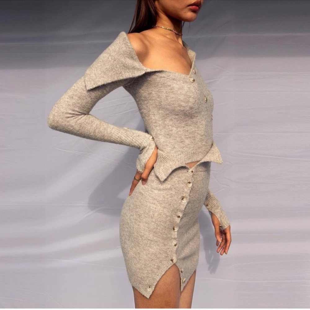 Ruve Selva Knit Skirt and Cardigan Set